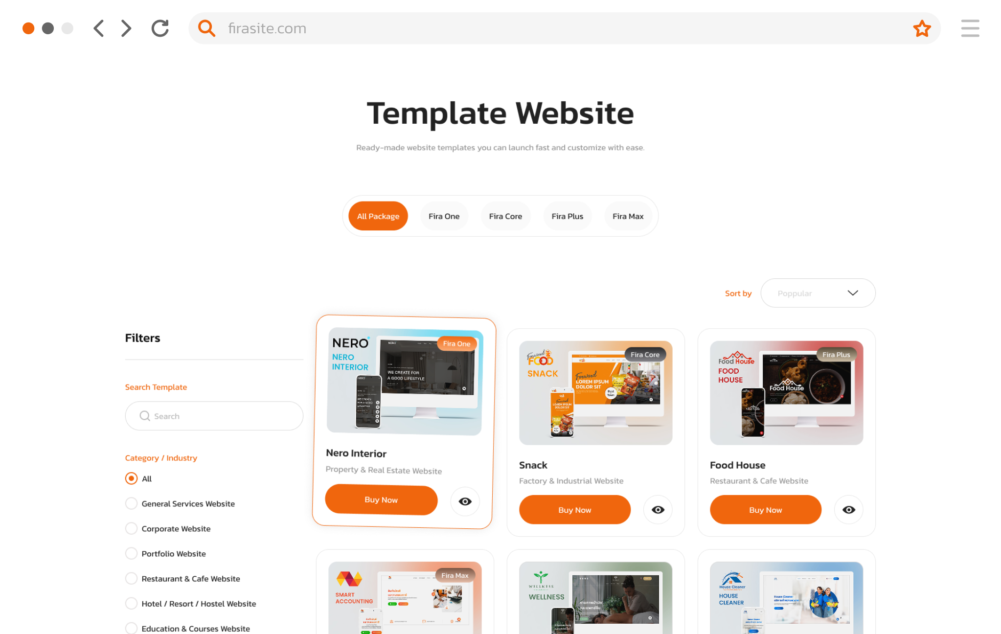 Template website preview
